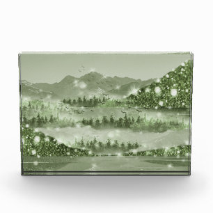 Bergwald Landschaft Seen Mixed Media Fotoblock