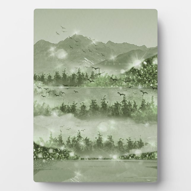 Bergwald Landschaft Seen Mixed Media Fotoplatte (Vorderseite)