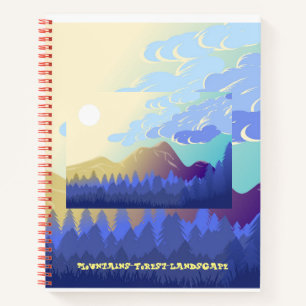 Bergwald-Landschaft-SpiralNotebook Notizbuch