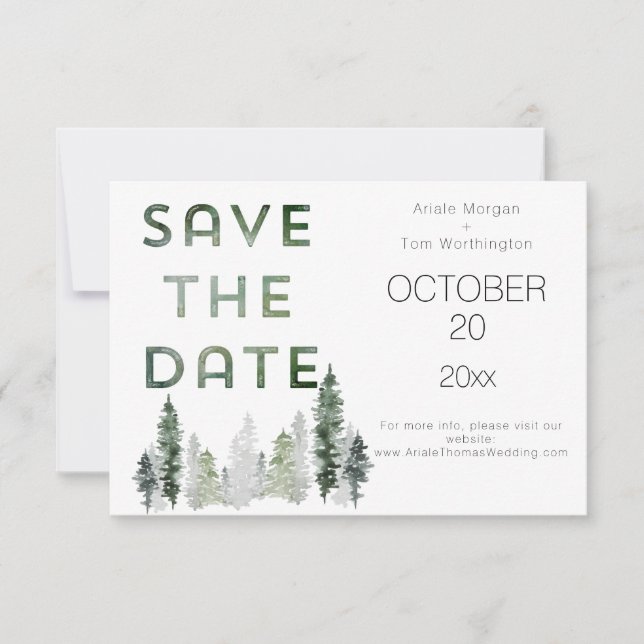 Bergwald modern save the date (Vorderseite)