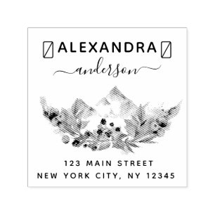 Bergwald Persönliche Elegante Rücksendeadresse Permastempel