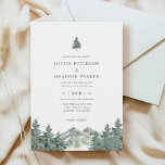 Bergwald Pine Tree Hochzeit Einladung<br><div class="desc">Bergwald Pine Tree Bergsee Einladung zur Hochzeit</div>
