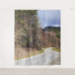 Bergwaldstraße - Wilde Natur Rumänien Wandteppich