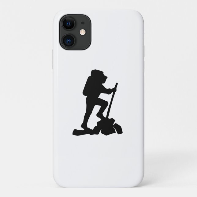 Bergwanderer Schwarze Silhouette Case-Mate iPhone Hülle (Rückseite)
