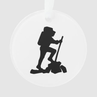 Bergwanderer Schwarze Silhouette Ornament