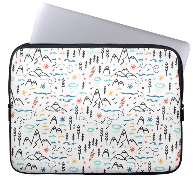 Bergwandermuster Laptopschutzhülle (Vorderseite)