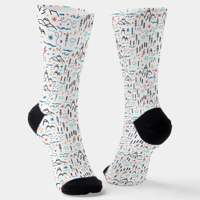Bergwandermuster Socken (Gewinkelt)