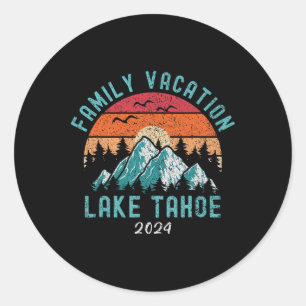 Bergwandern Skifahren Familienurlaub Lake Tahoe Runder Aufkleber