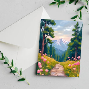 Bergwanderung Florale Natur Landschaftskarte