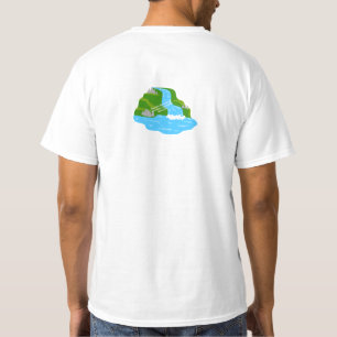 Bergwasserfall-Kunst – Friedliche Natur T-Shirt