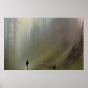 Bergweg - farbenfrohe Malerei Poster