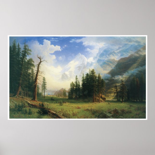 Bergwelt, 1895, Albert Bierstadt Poster (Vorne)