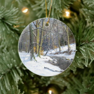 Bergwelt im Winter, Keramik Ornament