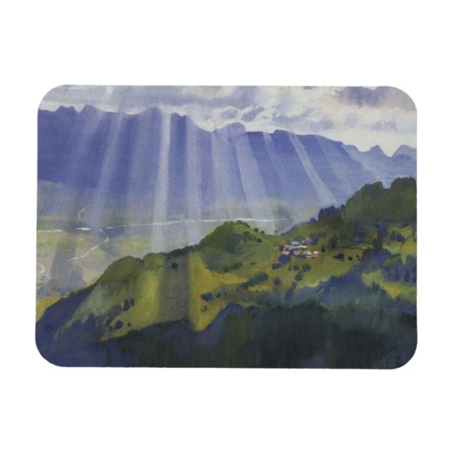 Bergwelt in der Schweiz Magnet (Horizontal)