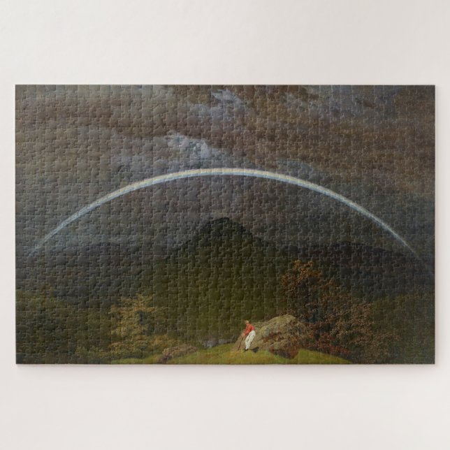 Bergwelt mit Regenbogen von Friedrich Puzzle (Horizontal)