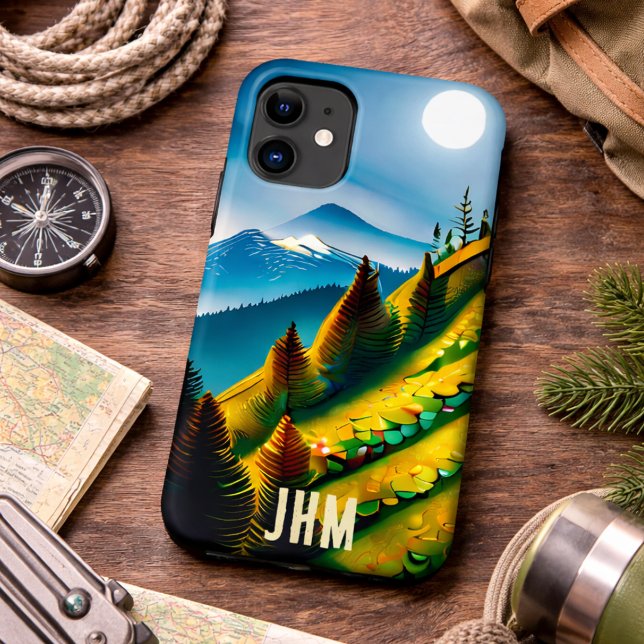 Bergwelt mit Vollmond Case-Mate iPhone Hülle (Von Creator hochgeladen)