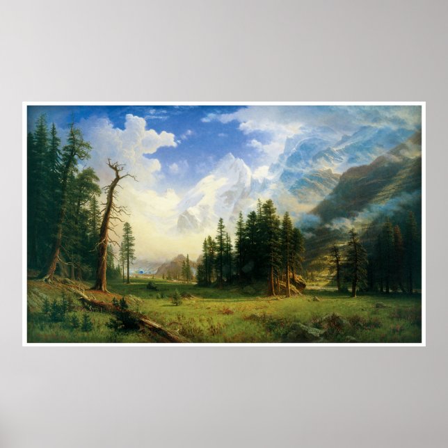 Bergwelt von Albert Bierstadt Poster (Vorne)