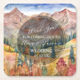 Bergwelt Wasserfarbenwelt Zielort Hochzeit C Rechteckiger Pappuntersetzer