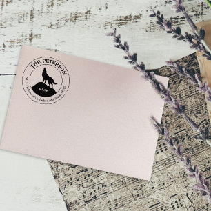 Bergwolf-Pack, Tierische Rücksendeadresse Gummistempel