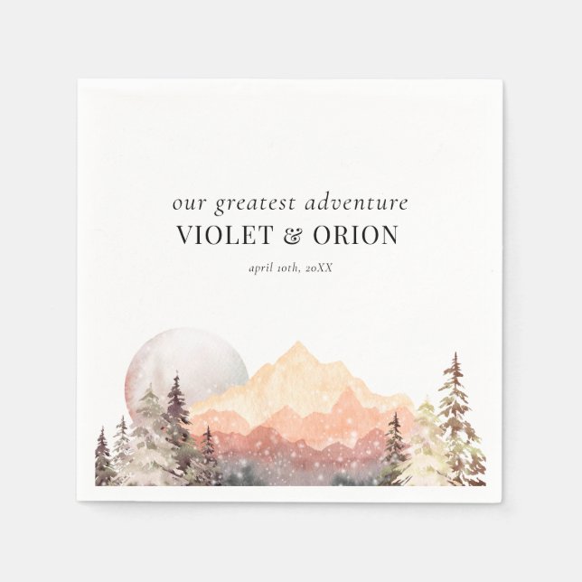 Bergwüste Rustikale Hochzeit Serviette (Vorderseite)