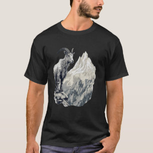 Bergziege mit Landschaftlicher Landschaft, Vintage T-Shirt