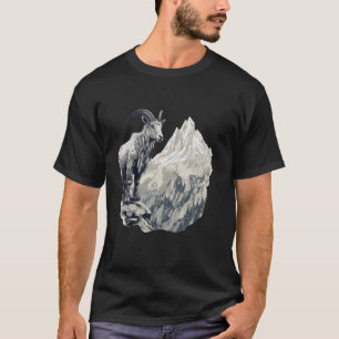 Bergziege mit landschaftlicher Landschaft Vintage  T-Shirt