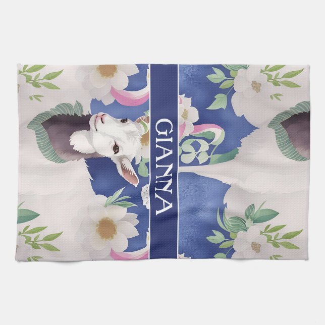 Bergziege Wasserfarbenes Muster Geschirrtuch (Horizontal)