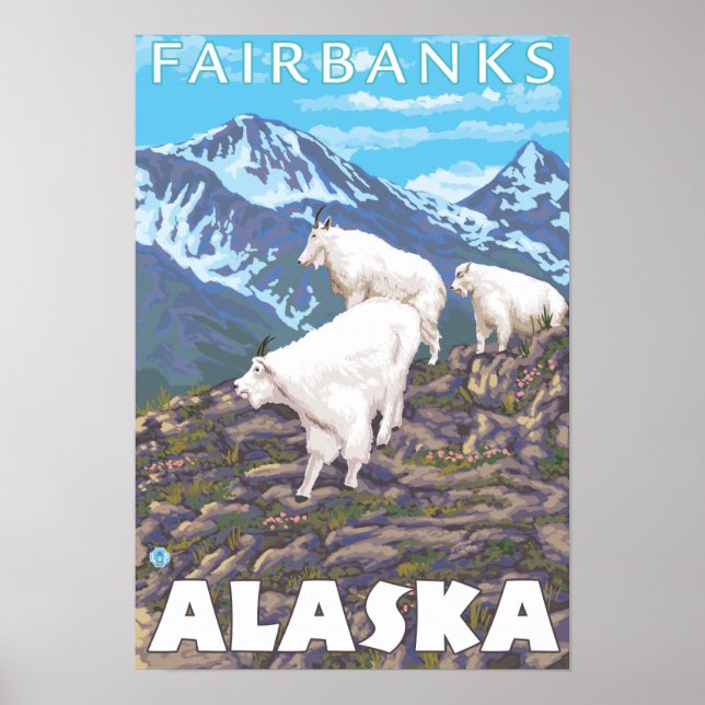 Bergziegen-Szene - Fairbanks, Alaska Poster (Vorne)