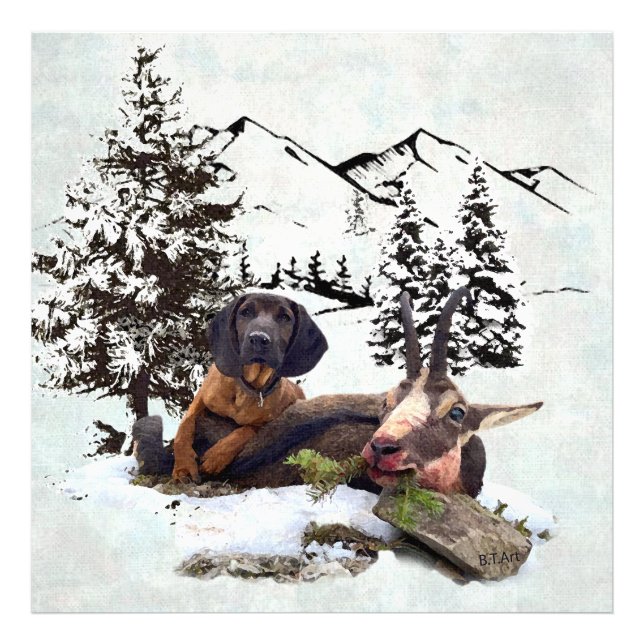 Bergziegenjagd Fotodruck (Vorne)