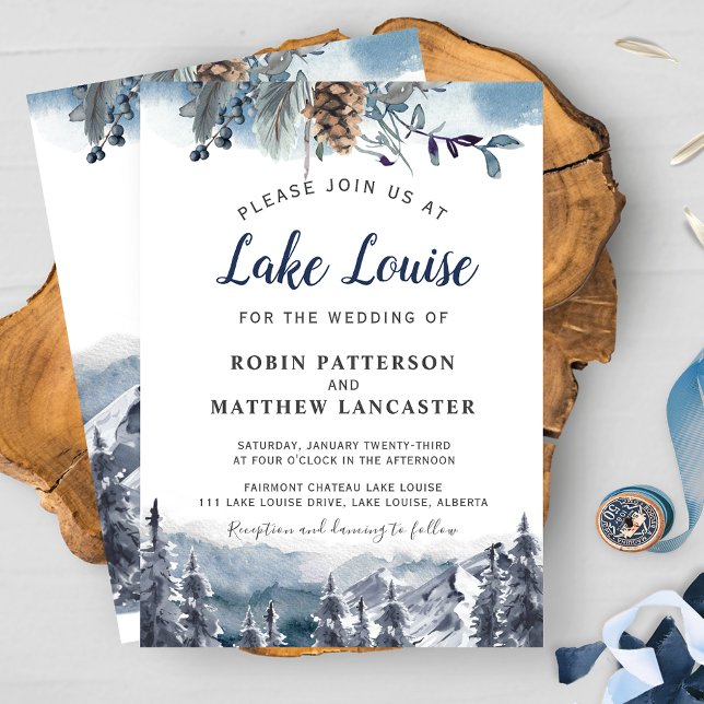 Bergziel, Hochzeit des Wasserfarbenwaldes Einladung (Von Creator hochgeladen)