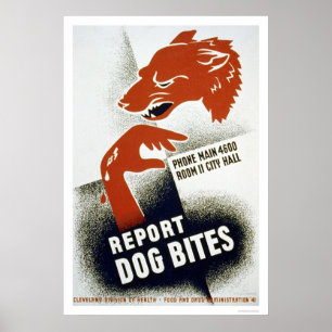 Bericht Dog Bites 1941 WPA Poster
