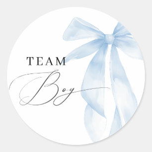 Bericht über das Blaue Bow Team Boy Gender Runder Aufkleber