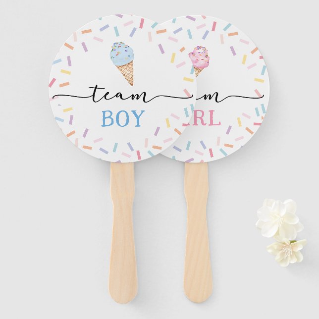 Bericht über Icecream Team Boy oder Girl Gender Fächer (Vorne und Hinten)