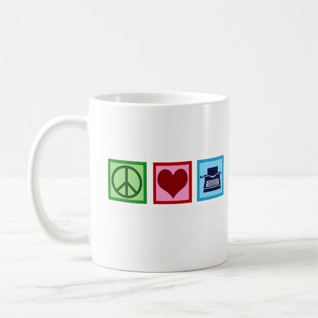 Berichterstattung über die Liebe des Friedens Kaffeetasse (Links)