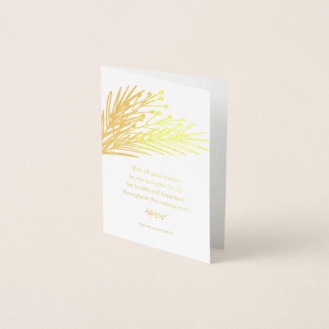 Beries & Blätter Grußkarte Folienkarte (Vorderseite)