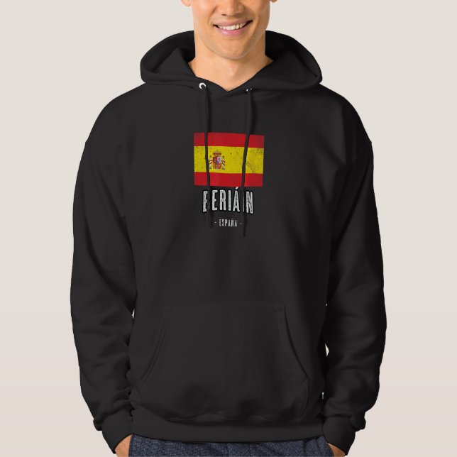 Beriin Spain Es Flag Stadt Bandera Ropa Hoodie (Vorderseite)