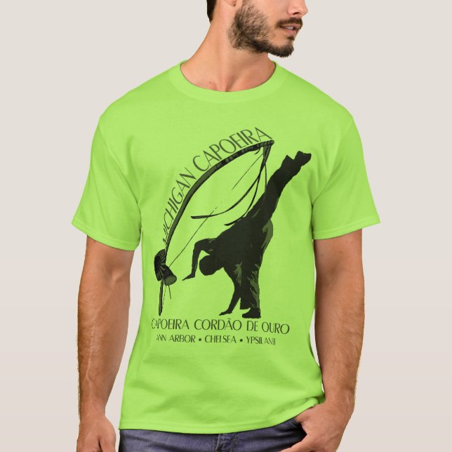 Berimbau u. Meia Lua Paare T-Shirt (Vorderseite)