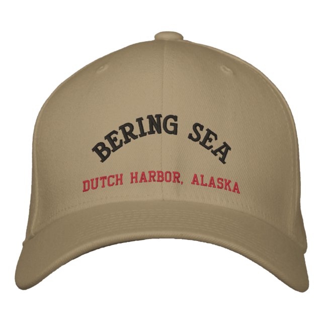 Bering Sea Dutch Harbor, Alaska Bestickte Baseballkappe (Vorderseite)