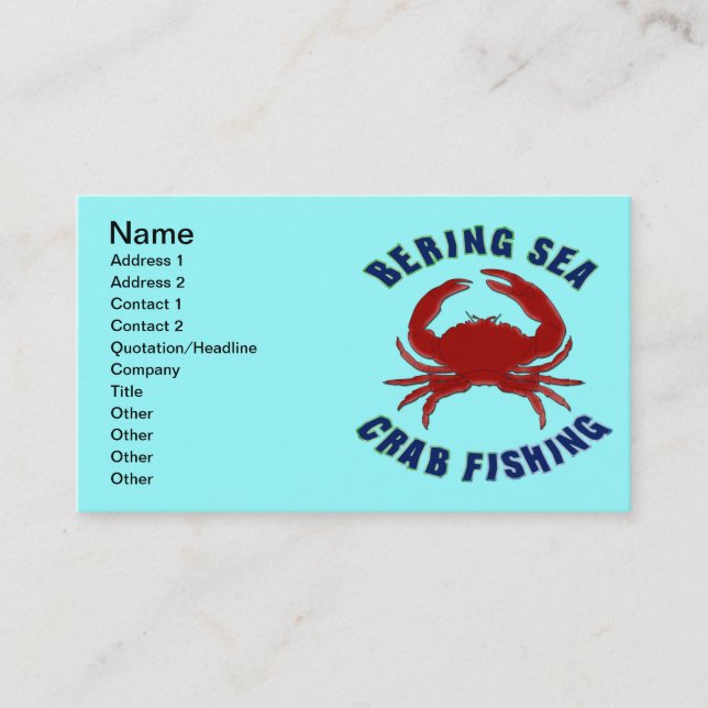 Bering-Seekrabben-Fischen Visitenkarte (Vorderseite)