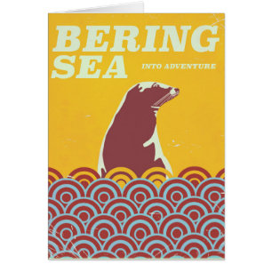 Beringmeer Vintage-Poster im Stil der 1970er Jahre