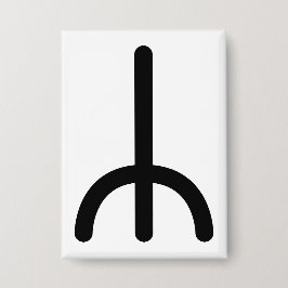 BERKANA Nordische Rune (Birke, Wachstum, Wiedergeb Button