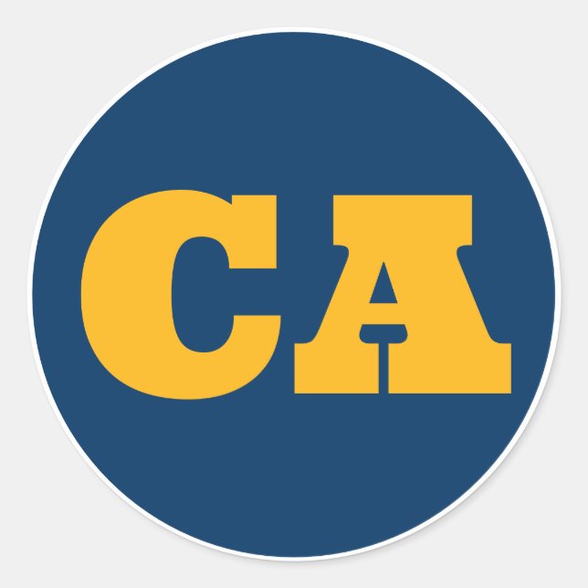 Berkeley (CA) - Blue x Gold x White Runder Aufkleber (Vorderseite)
