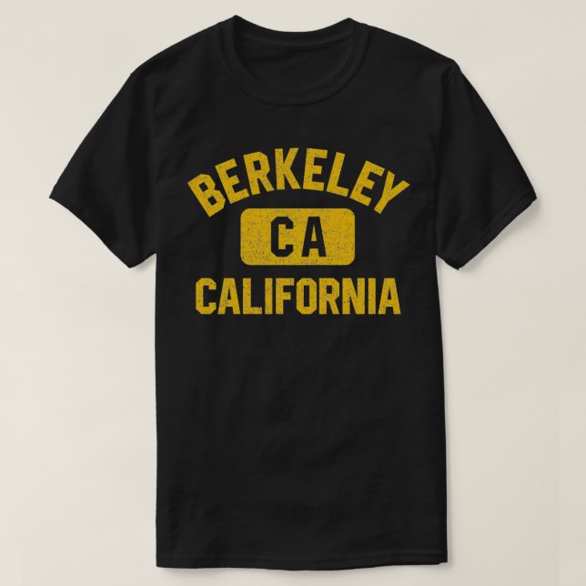 Berkeley CA California Gym Style bedrückt Bernstei T-Shirt (Design vorne)