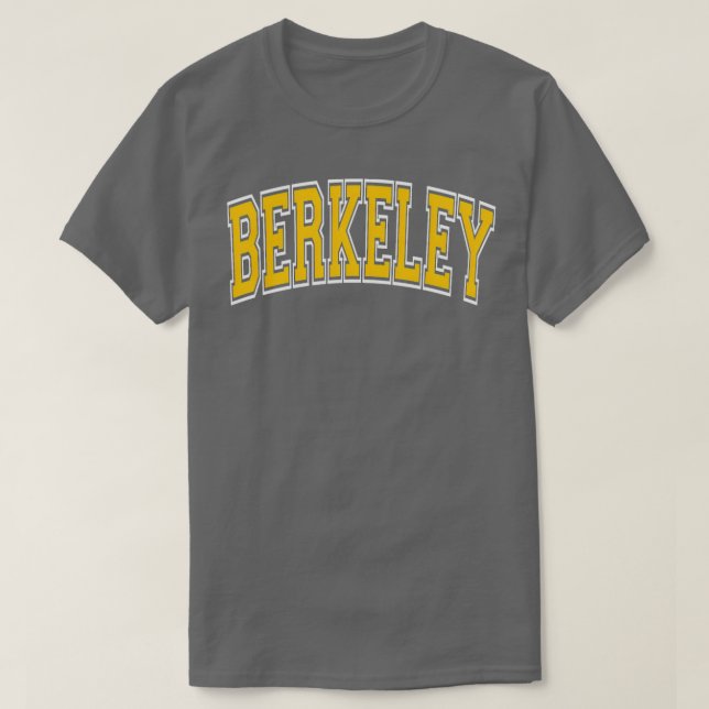 Berkeley California Ca Varsity Amber Text TShirt 7 (Design vorne)