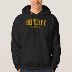 Berkeley California CA Vintager Text Amber Print Hoodie