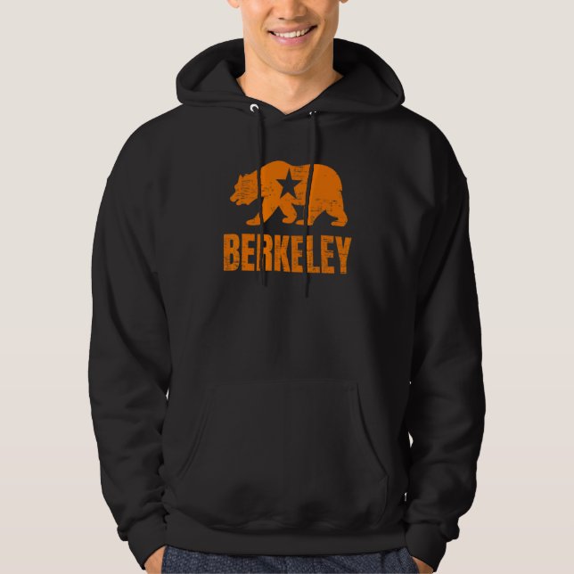 Berkeley California Republic Bär abgenutzt Vinta Hoodie (Vorderseite)