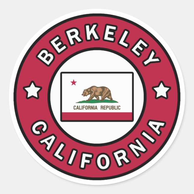 Berkeley California Runder Aufkleber (Vorderseite)
