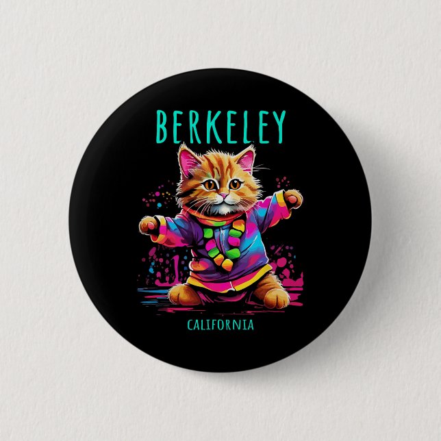 Berkeley California US Fun Niedlich-farbiges Tanze Button (Vorderseite)
