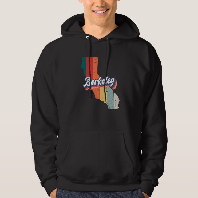Berkeley City Retro Vintages Heimat Kalifornien Hoodie (Vorderseite)