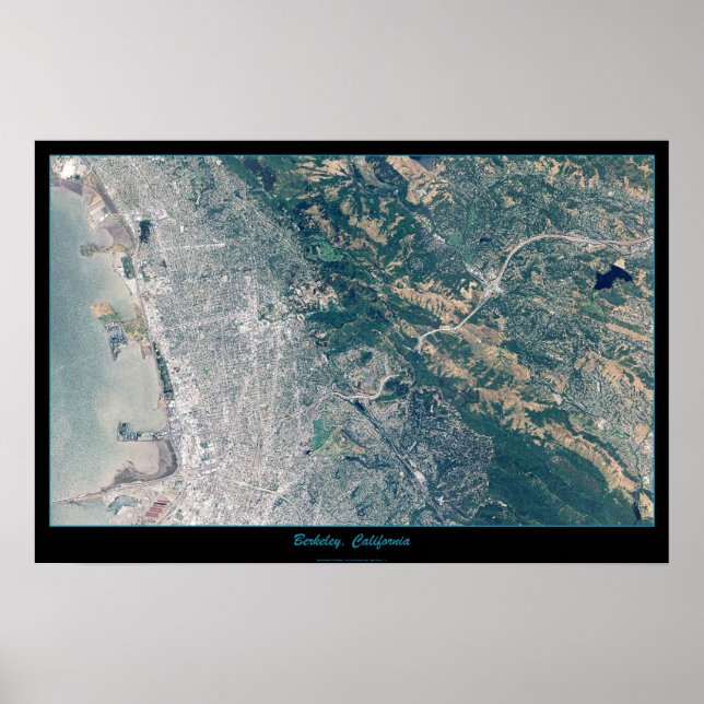 Berkeley, kalifornisches Satellitenposter Poster (Vorne)